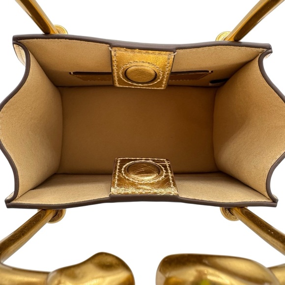 NEW Cult Gaia Maxine Bag Gold Brass Leather - Picture 8 of 9